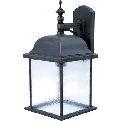 Middleburg Outdoor Wall Lantern Charlton Home Fixture Finish: Rust Patina - Size: 15.5x22 H x 7x22 W x 8x22 D