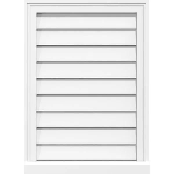 Ekena Millwork GVPVE40X1403SF 40x22W x 14x22H Vertical Surface Mount PVC Gable Vent: Functional, w/ 2x22W x 2x22P Brickmould Sil