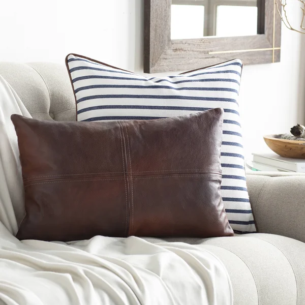 Haus Throws Traditional BHS-0096006-P Duke & Duc 14 by 22 inch Hair on Hide Lumbar Pillow