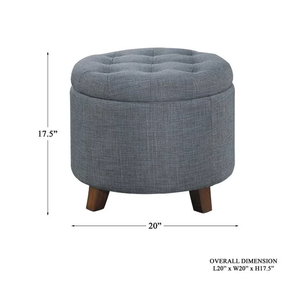 Pemberly Row Wood Storage Ottoman in Blue Gray - PR-4753-2018742