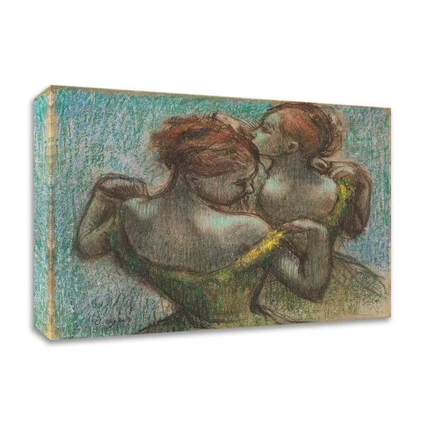 25x22 x 30x22 Two Dancers Half-Length by Edgar Degas Print on Canvas