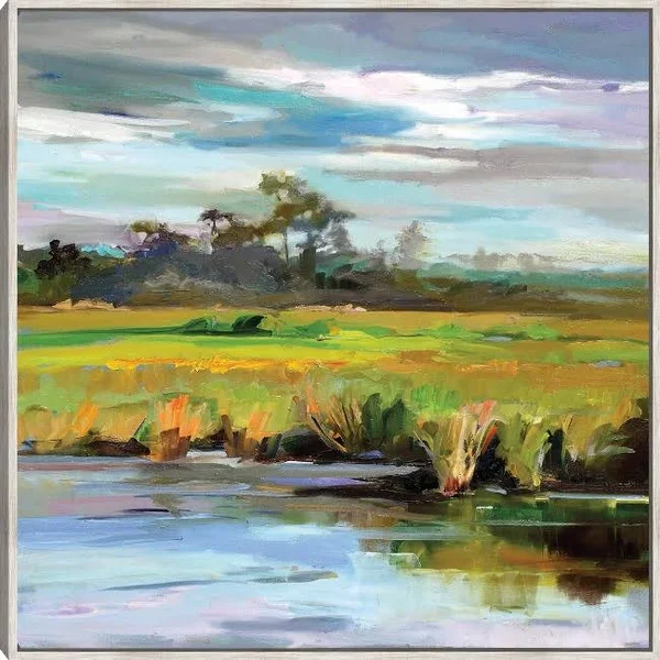 Early Evening Framed Canvas Art by Carol Hallock 22X22 Barnwood Fineartcanvas