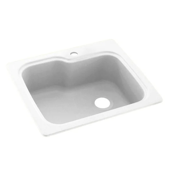 Swanstone KS02522SB.012 Solid Surface 1-Hole Dual Mount Single-Bowl Kitchen Sink 25-in L x 22-in H x 9-in H Night Sky