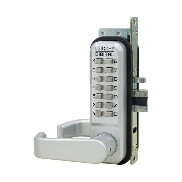 Lockey 2985-MG-DC Mechanical Keyless Narrow Stile Lever Handle Lock with Passage Function and Double Sided Combination - Marine