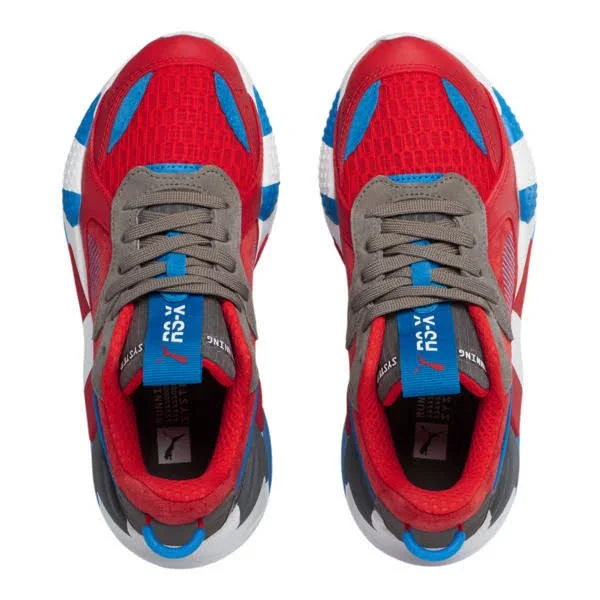 Puma Boys RS-X Shoes High Risk Red/Steel/Blue Size 06.0