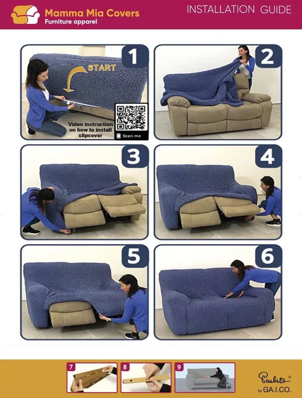 2 Seater Recliner Slipcover - Microfibra Collection