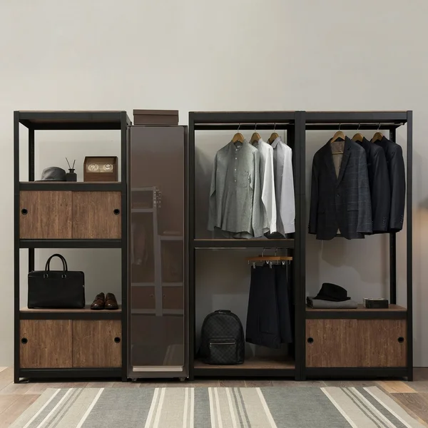 Best Home Fashion Kepsuul Two Tier Clothing Rack Customizable Modular Shelving and Storage Unit