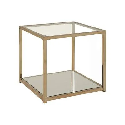 Glaucia Glass Top Floor Shelf End Table Everly Quinn