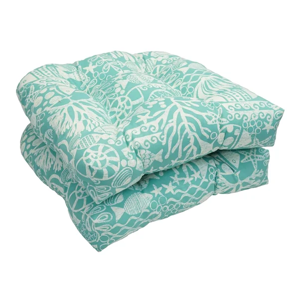 Solarium Shades of Blue 19-inch U-Shape Cushion (Set of 2)