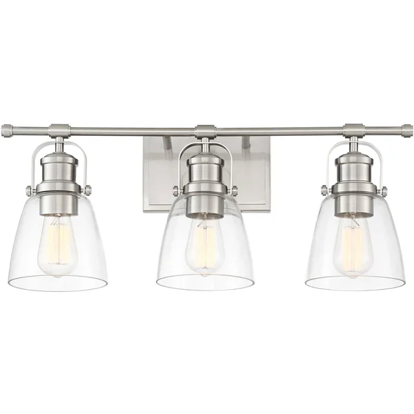Kalen 23 1/2x22 Wide 3-Light Brushed Nickel Bath Light