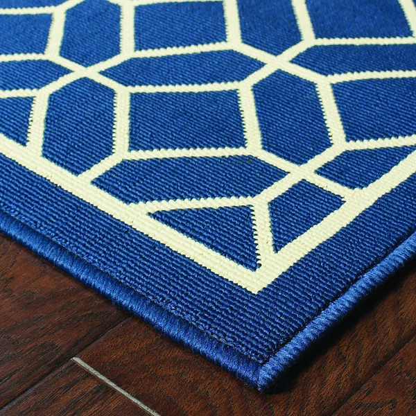 Oriental Weavers Riviera 4771G 7&10x22 Round Navy Area Rug