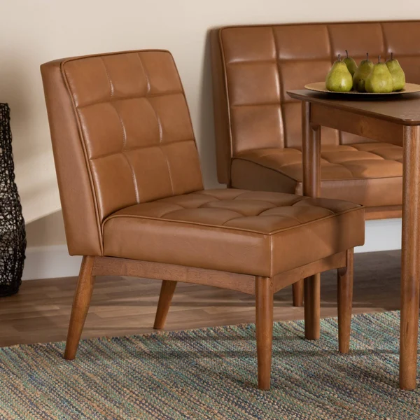 Wholesale Interiors Sanford Mid-Century Modern Dining Chair - Tan