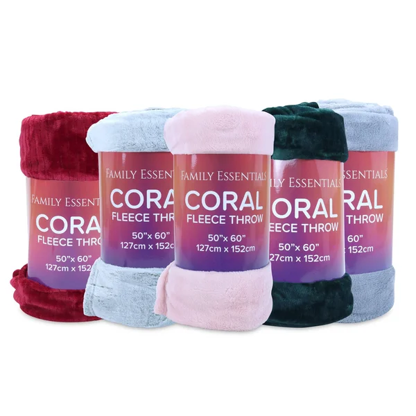 12 Pack of Coral Fleece Blankets - 50 x 60 in - Assorted Wholesale Blanket Lot