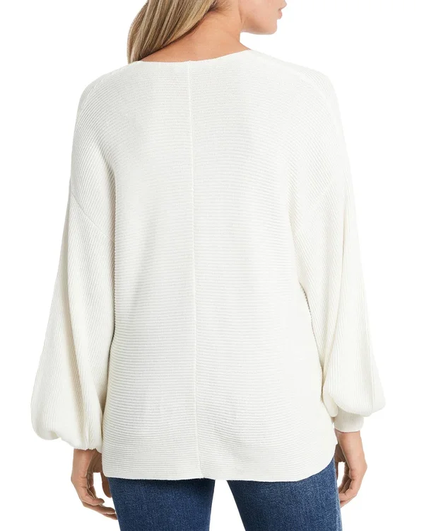 1.State Women's Bubble Sleeve Sweater - White - Size Xxs