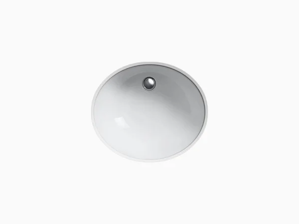 KOHLER K-2210-G-47 Caxton Oval 17x22 X 14x22 Under-Mount Bathroom Sink with Glazed Underside and Clamp Assembly - Almond