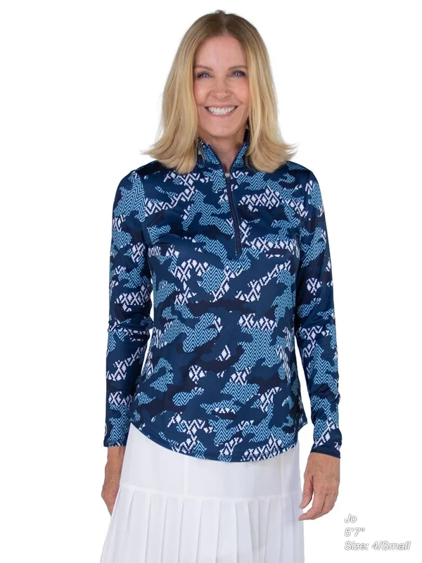 Jofit Women's UV Mock - Ikat Camo Top Size X-Small