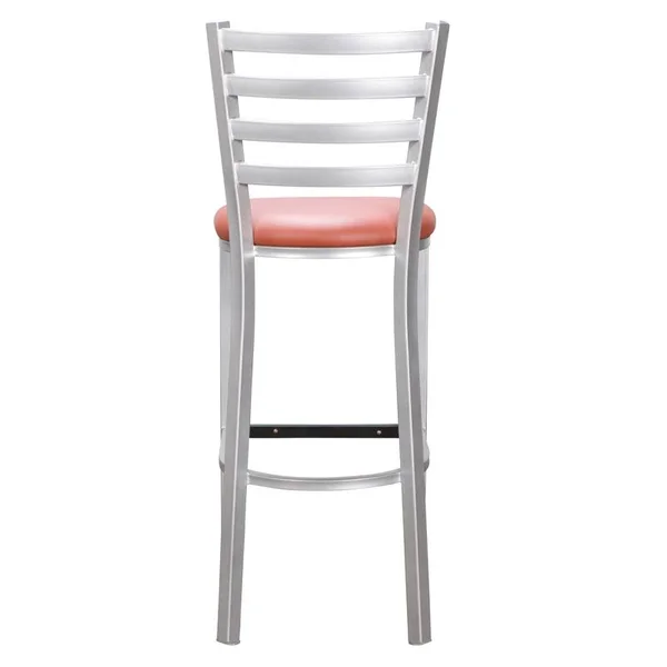 Linon Lassiter Metal Set of Two Barstools in Silver - CYMX2142