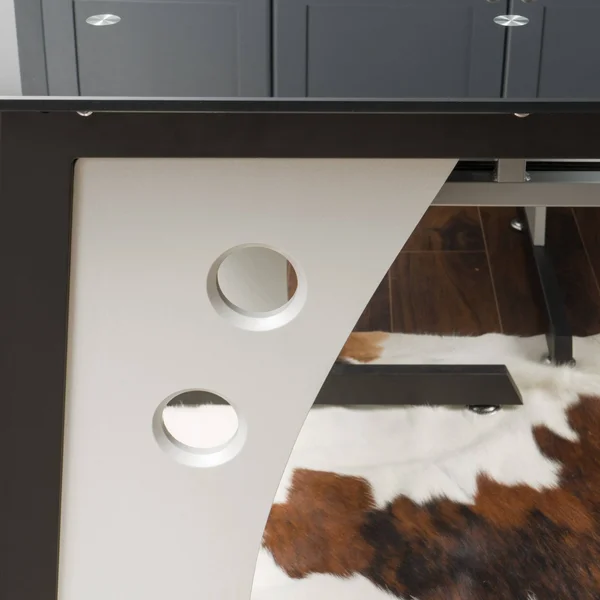 Oria L-Shaped Desk with Tempered Glass - Black/Grey - Christopher Knight Home