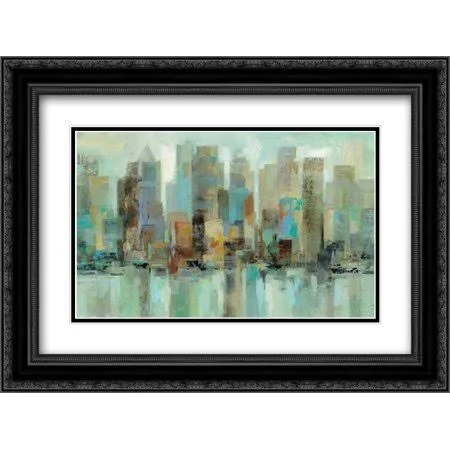 Morning Reflections 2x Matted 24x18 Black Ornate Framed Art Print by Vassileva, Silvia