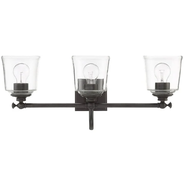 Park Harbor PHVL3013 Antonia 3 Light 25-1/4x22 Wide Bathroom Vanity Light with Cle Polished Nickel