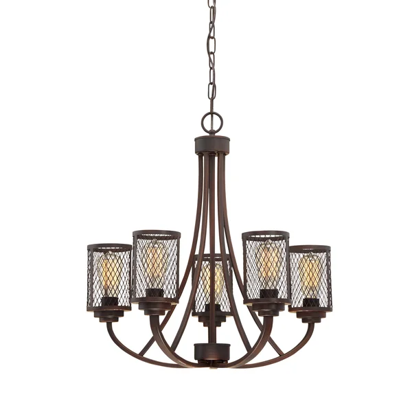 Millennium Lighting-3265-RBZ-Akron - 5 Light Chandelier Rubbed Bronze