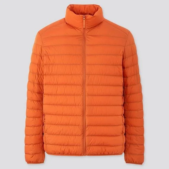 Uniqlo Men's Ultra Light Down Puffer Jacket, Orange, S