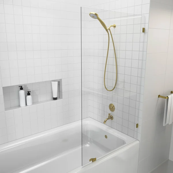 Glass Warehouse 30.5 in. W x 58.25 in. H Fixed Frameless Shower Bath Panel