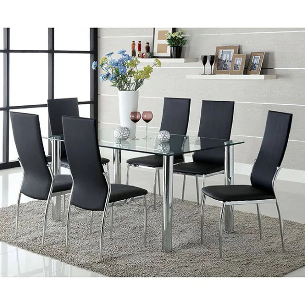 Kalawao Black Leatherette Side Chair Set of 2