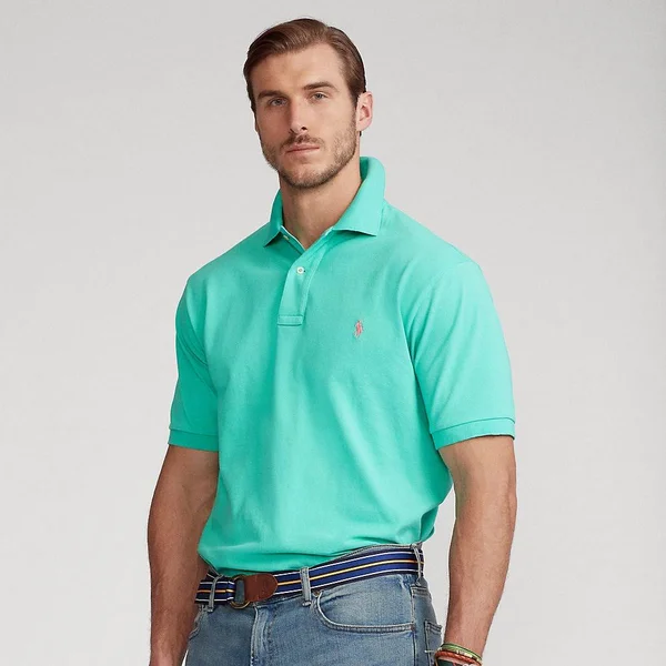 Ralph Lauren Men's The Iconic Mesh Polo Shirt - Size 4X Big in Sunset Green