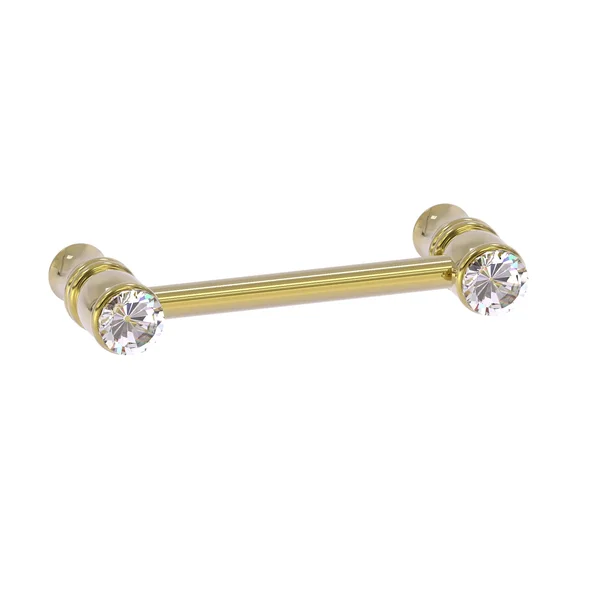 Carolina Crystal Collection Cabinet Pull - Unlacquered Brass, 3 inch