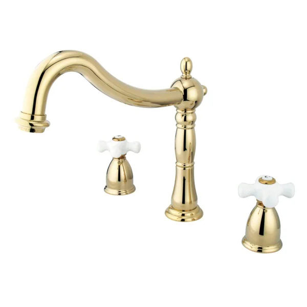 Kingston Brass KS1348PX Heritage Satin Nickel Two-Handle Roman Tub Filler