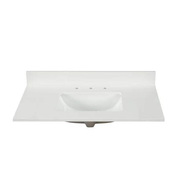 Home Decorators Collection 49 in. W x 22 in. D x 0.75 in. H Quartz Vanity Top in Snow White with White Basin TH0372