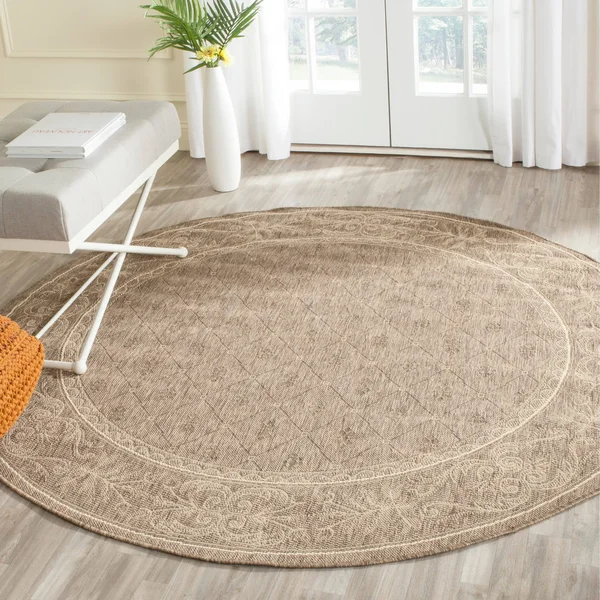 Safavieh Courtyard CY2326-3009 5&3x22 x 5&3x22 Round Brown, Natural Area Rug