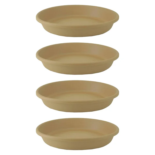 HC Companies Classic 24 inch Round Flower Pot Plant Saucer - Sandstone (4 Pack)