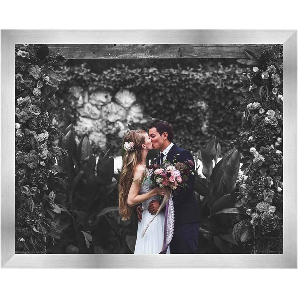 CustomPictureFrames 53x13 Silver Stainless Steel Wood Picture Frame - with Acrylic Front and Foam Board Backing