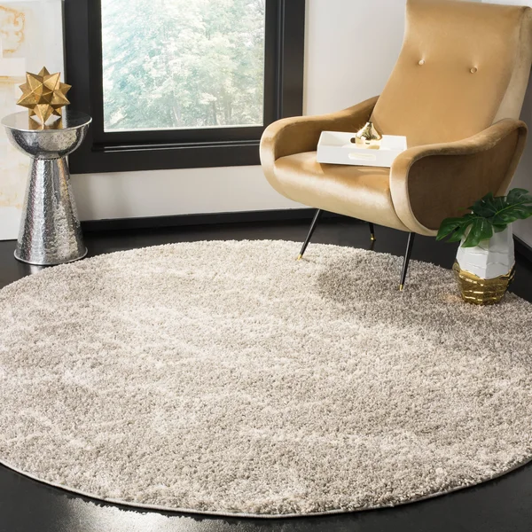 Safavieh Arizona Shag ASG745D 6&7x22 x 6&7x22 Round Grey, Ivory Area Rug