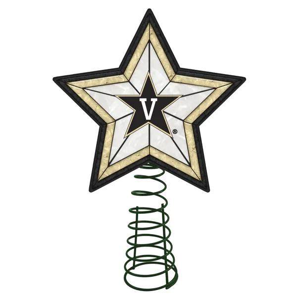 10x22 Lighted Gold and Black Star NCAA Vanderbilt Commodores Christmas Tree Topper