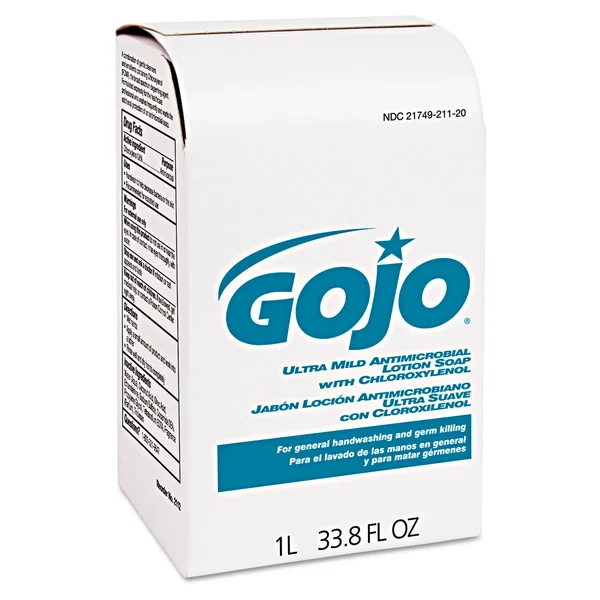 Gojo GOJ2112 Antimicrobial Soap w/Chloroxylenol Floral Balsam - 1000 mL - 8 pack