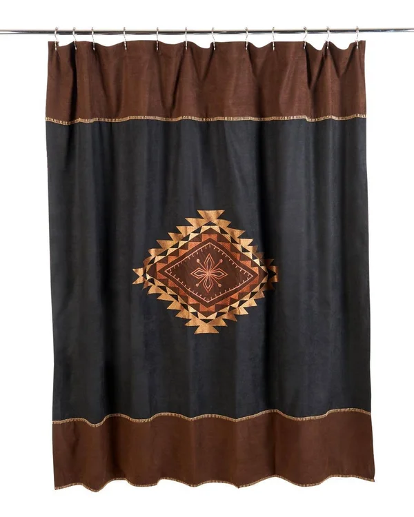 Avanti Mojave Fabric Shower Curtain, Black
