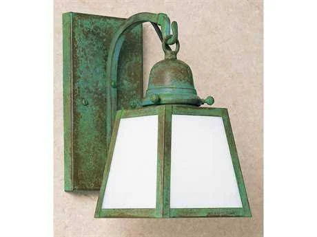 A-Line 1 - Light Outdoor Wall Lantern Arroyo Craftsman Overlay: No - Color: Mission Brown, Shade Type: Amber Mica