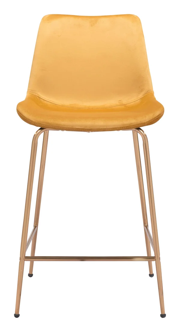 Zuo Modern Tony Counter Chair Yellow & Gold