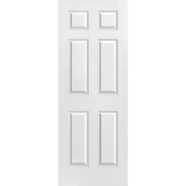 Masonite 30 in. x 80 in. Solidoor Smooth 6-Panel Solid Core Primed Composite Interior Door Slab