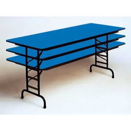 Correll 48x22 W x 24x22 D Height Adjustable HPL Folding Table - White