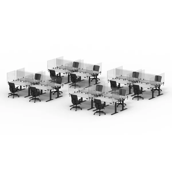Office Accents Antimicrobial Desktop PANEL, Protective Acrylic Shield & Sneeze Guard Desk Divider, Clamp-On - Frosted - 24x2