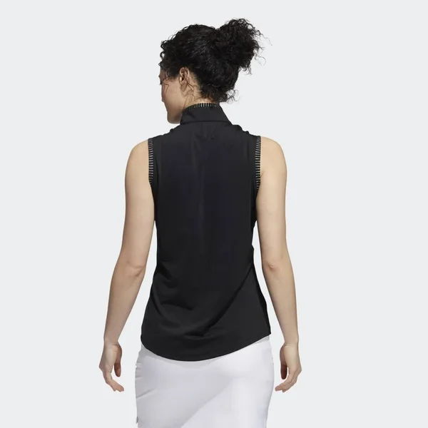 Adidas Women's Ultimate365 Spacedye Sleeveless Golf Polo - Large, Black