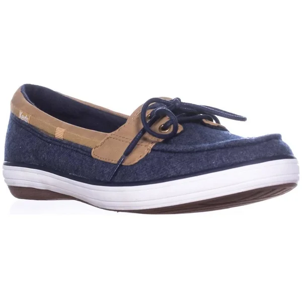 Keds Glimmer Women's Boat Shoes, Blue (Navy), 8.5