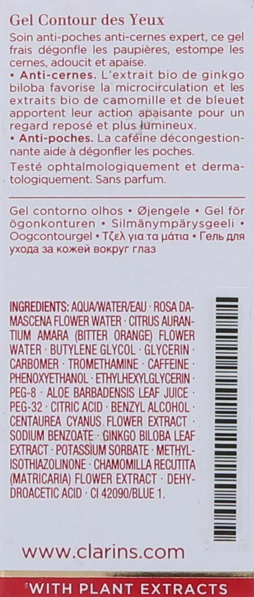 Clarins New Eye Contour Gel for Unisex, 0.7 Ounce