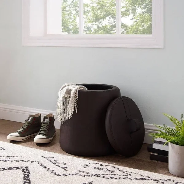 Linon Home D閏or Paddy Storage Ottoman - Beige Fabric