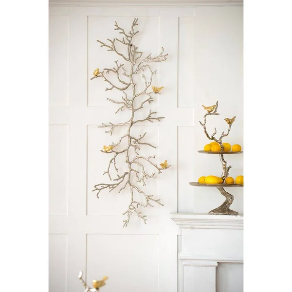 43x22 Gold and Silver Unique Abstract Style Candlestick Holder