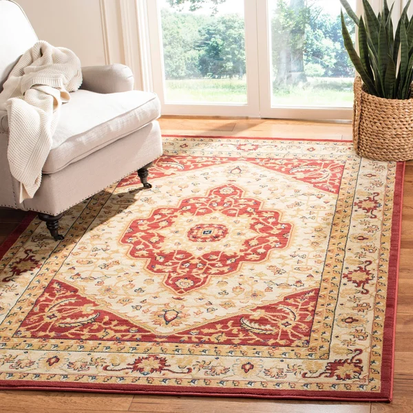 Safavieh 8& x 11& Austin AUS1580-1140 Creme - Red Rug